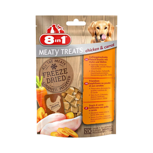 8in1 Meaty Treats Freeze Dried meaty snacks with chicken & carrot - Pet Merit Store8in1 Meaty Treats Freeze Dried meaty snacks with chicken & carrot