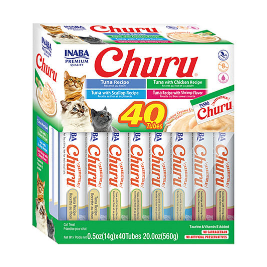 INABA CHURU 40 ct Tuna & Seafood Variety Box - Pet Merit StoreINABA CHURU 40 ct Tuna & Seafood Variety Box