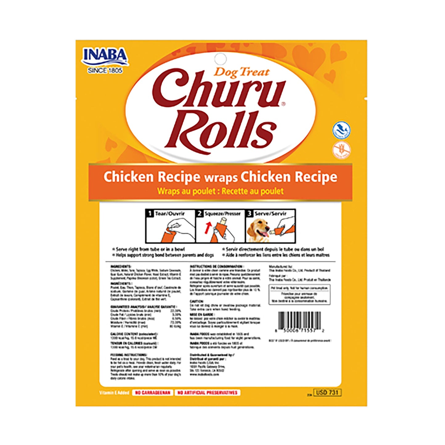 INABA CHURU ROLLS Chicken Recipe wraps Chicken Recipe - Pet Merit StoreINABA CHURU ROLLS Chicken Recipe wraps Chicken Recipe