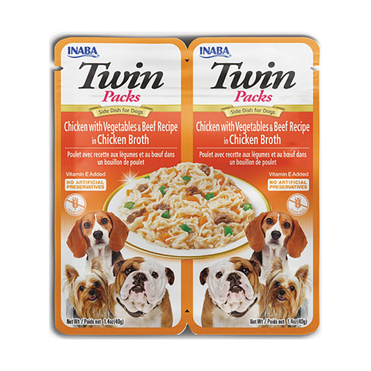 INABA TWIN PACKS Chicken with Vegetables & Beef Recipe in Chicken Broth - Pet Merit StoreINABA TWIN PACKS Chicken with Vegetables & Beef Recipe in Chicken Broth