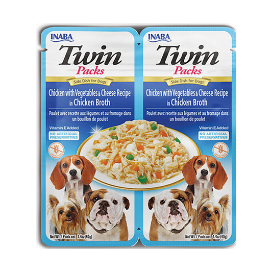 INABA TWIN PACKS Chicken with Vegetables & Cheese Recipe in Chicken Broth - Pet Merit StoreINABA TWIN PACKS Chicken with Vegetables & Cheese Recipe in Chicken Broth