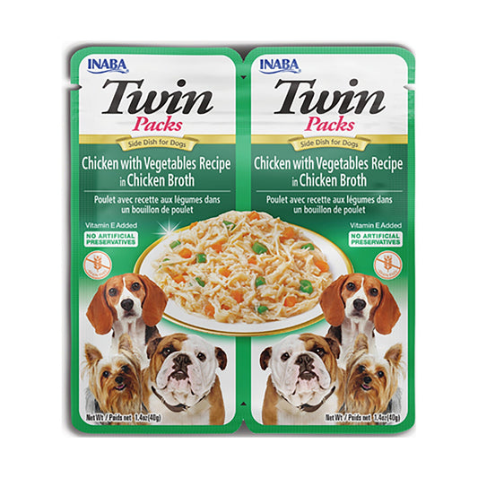 INABA TWIN PACKS Chicken with Vegetables Recipe in Chicken Broth - Pet Merit StoreINABA TWIN PACKS Chicken with Vegetables Recipe in Chicken Broth